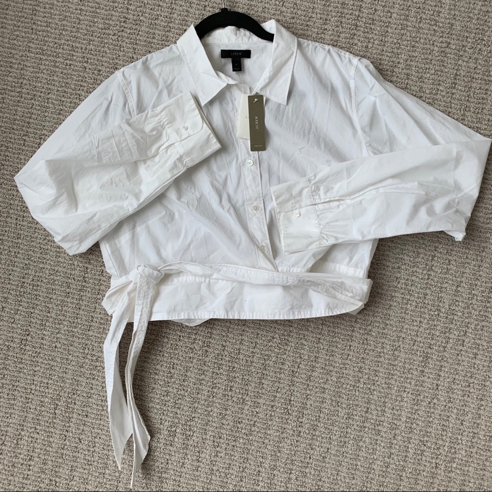 NWT J. Crew Cropped Wrap Button Down 14